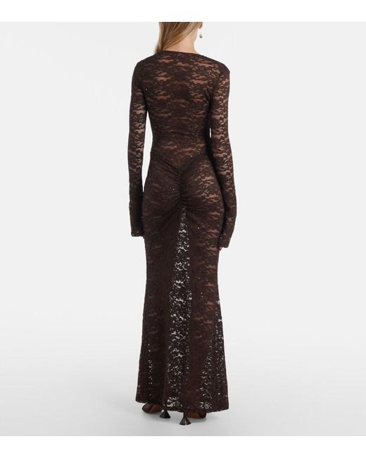Bananhot Black Tyler Floral Lace Maxi Dress