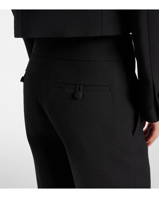 Valentino Black Wool And Silk Wide-Leg Pants