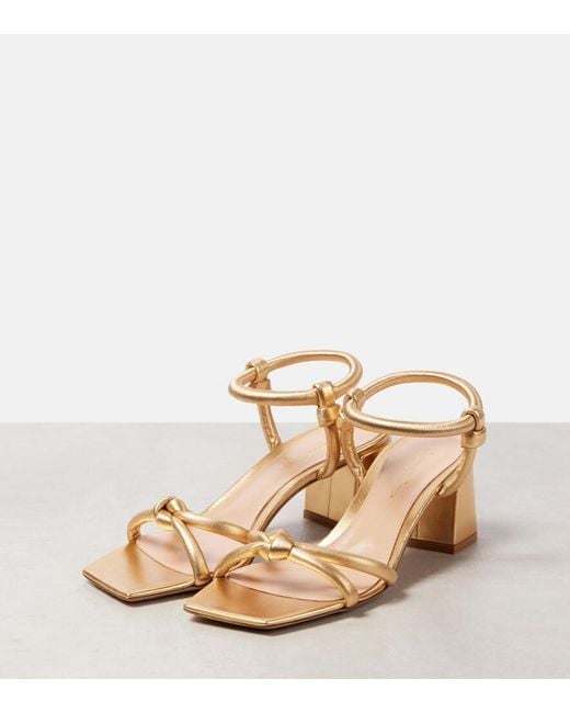 Gianvito Rossi Metallic Juno 55 Leather Sandals