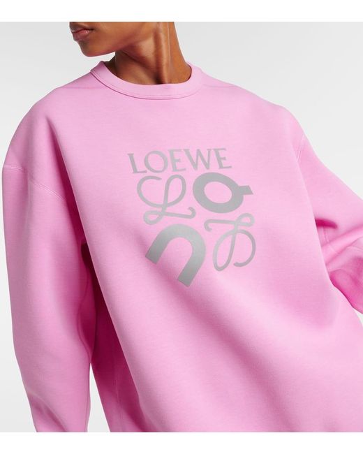 Loewe X On Logo Jersey Sweatshirt in Pink | Lyst