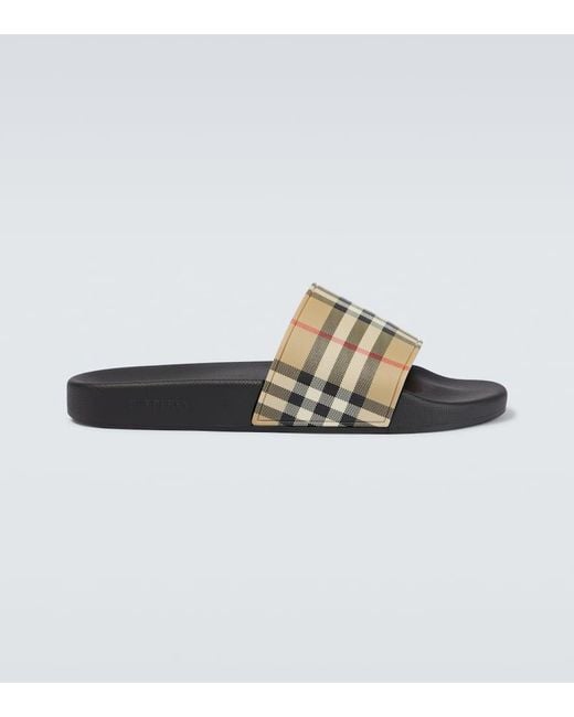 Burberry Slippers Vintage Check in Natural für Herren