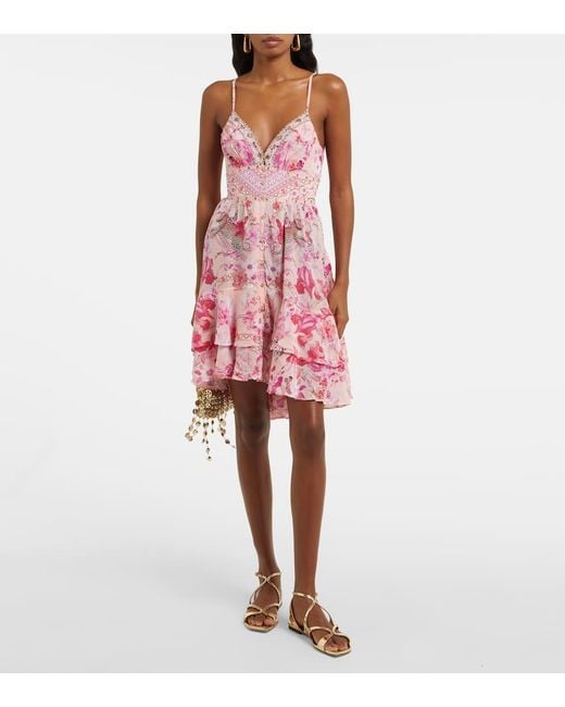 Camilla Pink Minikleid Aus Seide