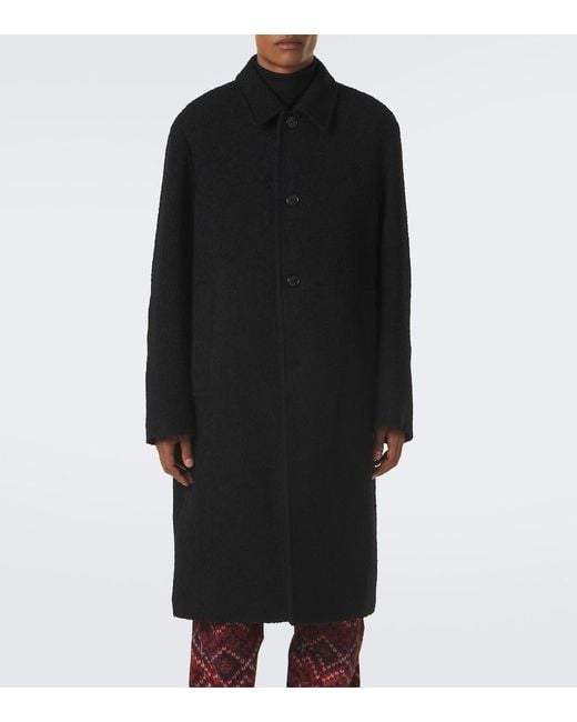 Dries Van Noten Black Wool-Blend Coat for men