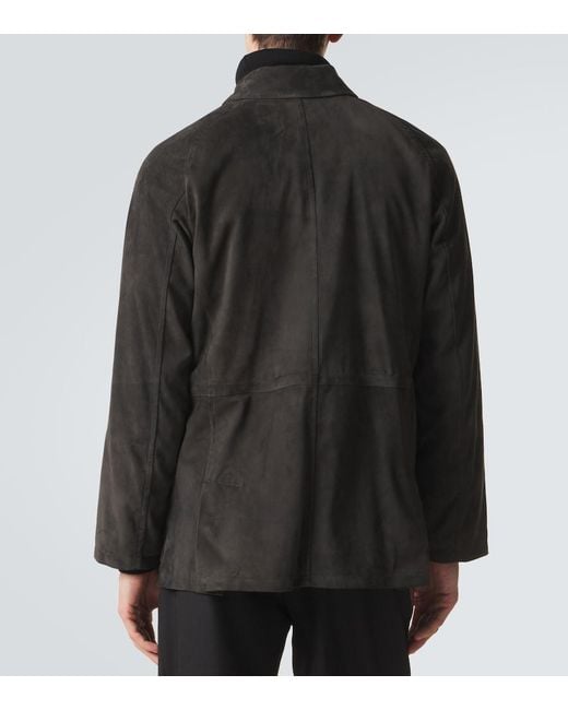 Saman Amel Black City Suede Jacket for men