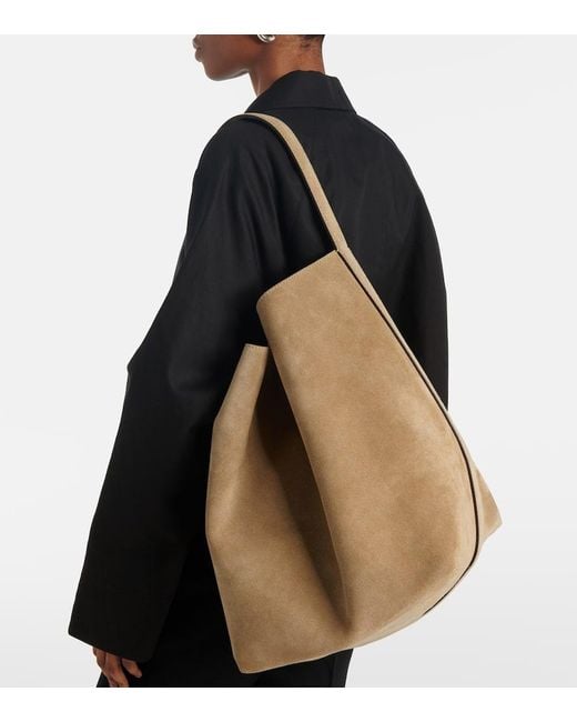 Totême  Natural Tote Bag Aus Veloursleder