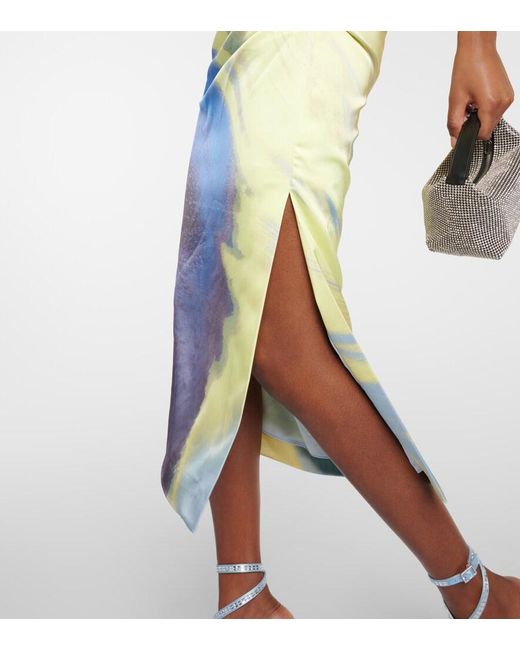 Jonathan Simkhai Blue Hansel Printed Halterneck Midi Dress