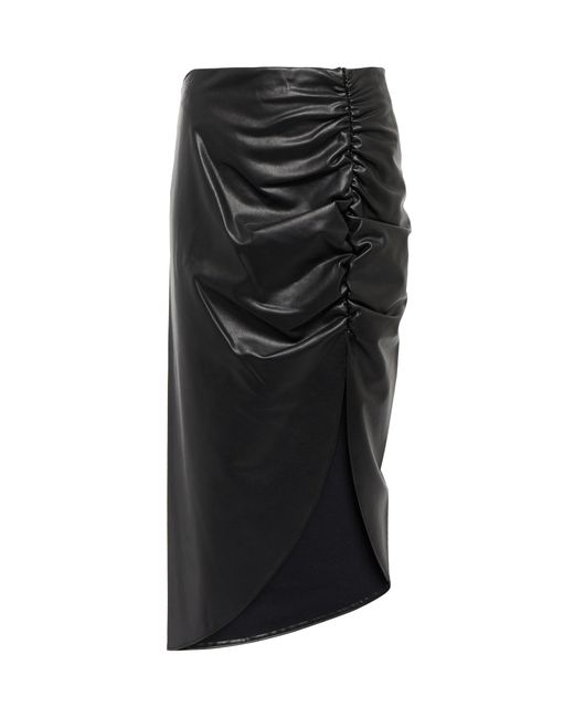 Veronica Beard Ari Faux Leather Midi Skirt in Black | Lyst