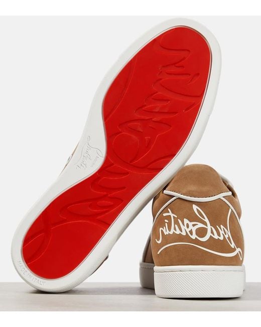 Christian Louboutin Brown Sneakers Fun Viera Aus Leder