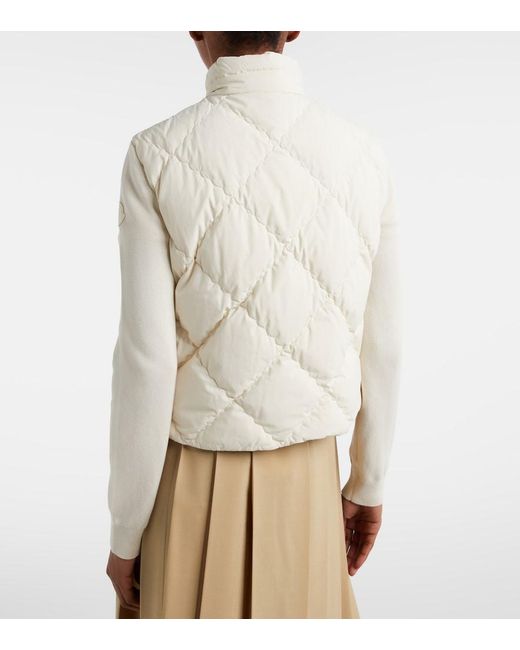 Moncler Natural Down-Paneled Cardigan