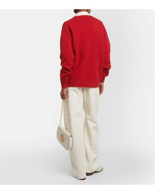Tory Burch Red Wool-Blend Sweater