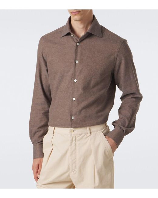 Camicia di Kiton in Brown da Uomo