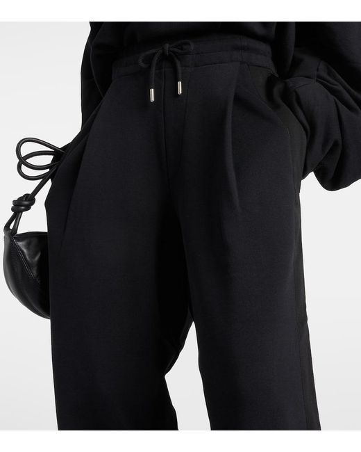 Pantalones deportivos anchos de algodon Dries Van Noten de color Black