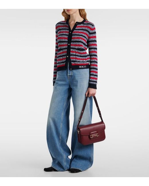 Gucci Purple Horsebit 1955 Medium Shoulder Bag