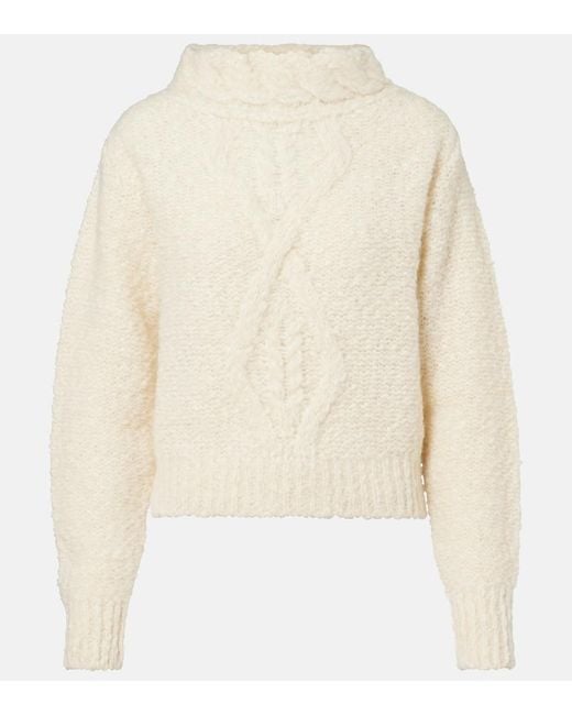 Isabel Marant Natural Romane Cable-Knit Turtleneck Sweater