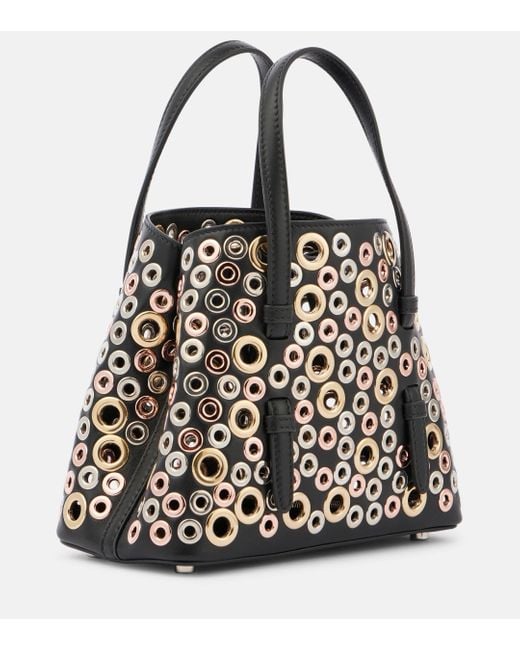 Alaïa Black Mina 20 Embellished Leather Tote Bag