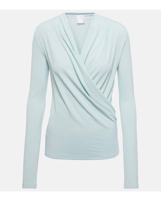 Top de jersey de crepe drapeado Givenchy de color Blue