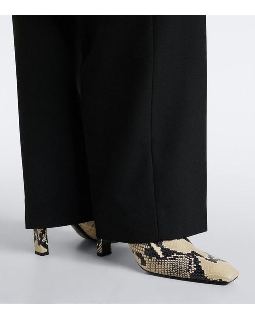 Totême Natural Snake-Effect Leather Ankle Boots