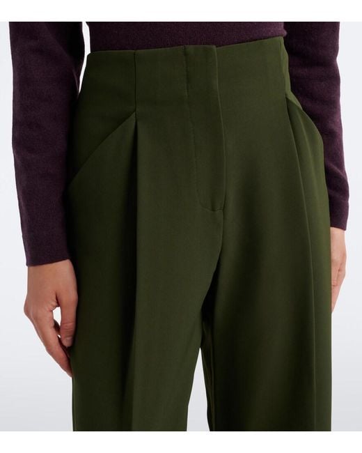 Veronica Beard Green Kenneth Wide-Leg Pants
