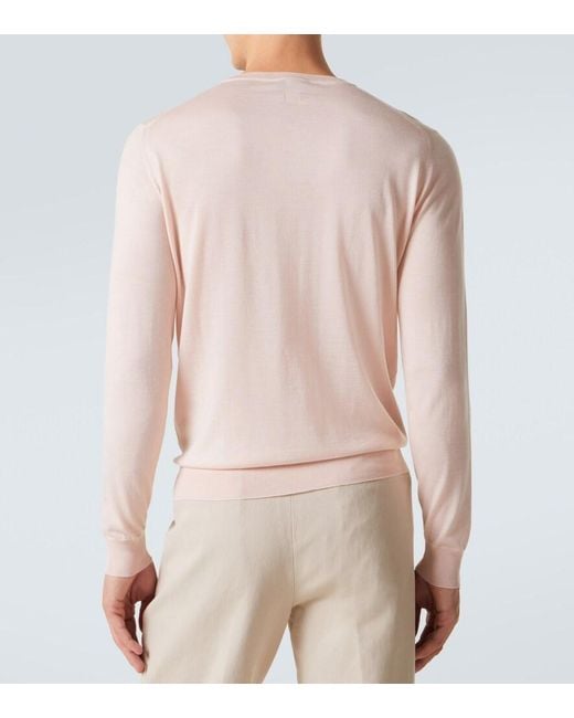 Fedeli Pink Cashmere And Silk Sweater for men