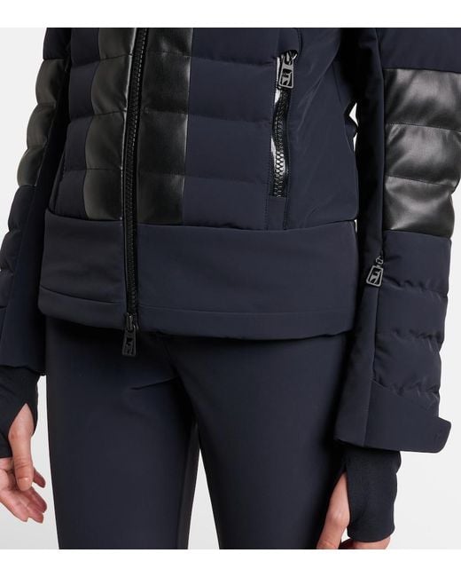 Toni Sailer Blue Lisbeth Faux Leather-Trimmed Ski Jacket