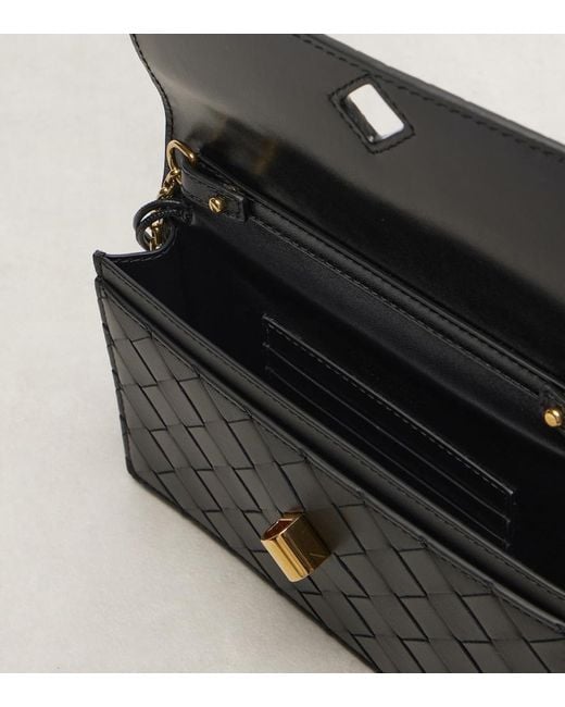 Bottega Veneta Black Andiamo Intrecciato Leather Shoulder Bag