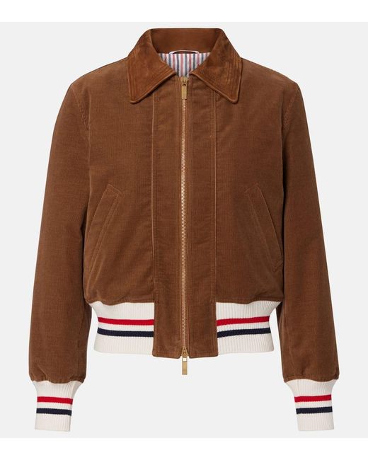 Thom Browne Brown Wale Cotton Corduroy Down Jacket