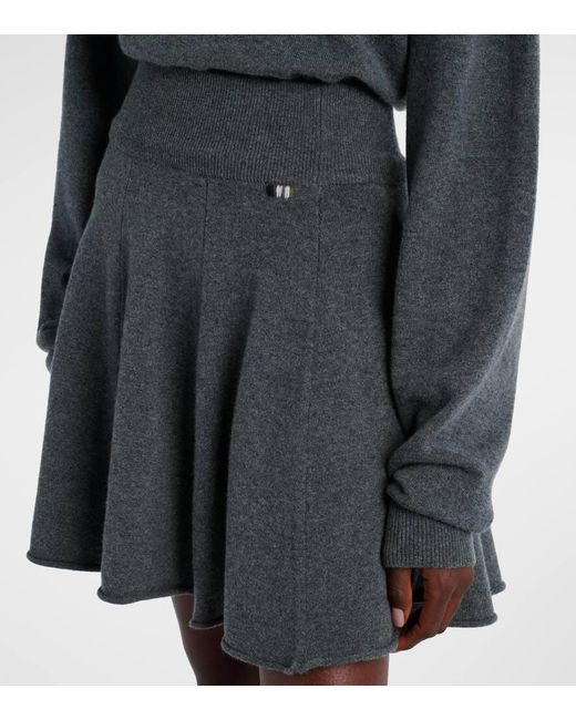 Extreme Cashmere Gray N°379 Girl Cashmere-Blend Miniskirt
