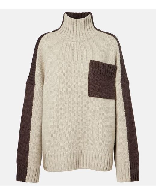 J.W. Anderson Natural Wool And Alpaca-Blend Turtleneck Sweater