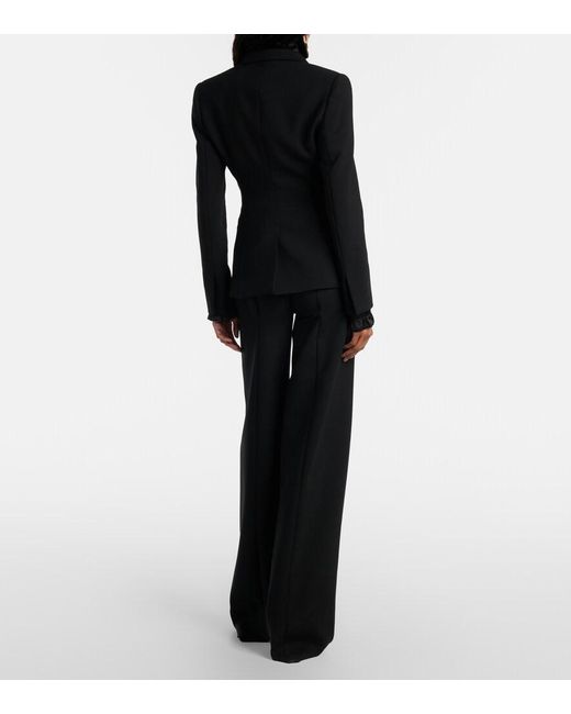 Gucci Black Wool-Blend Straight Pants