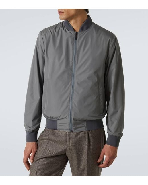 Canali White Reversible Bomber Jacket for men