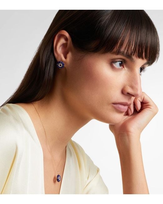 Mateo Blue 14Kt Earrings With Lapis Lazuli And Diamonds