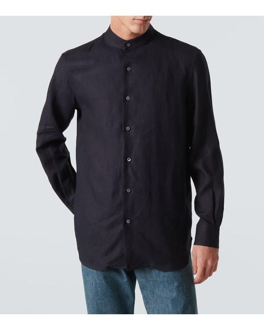 Loro Piana Hemd Elia Aus Flachs in Blue für Herren