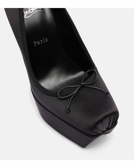 Christian Louboutin Black Cassia 160 Satin Pumps