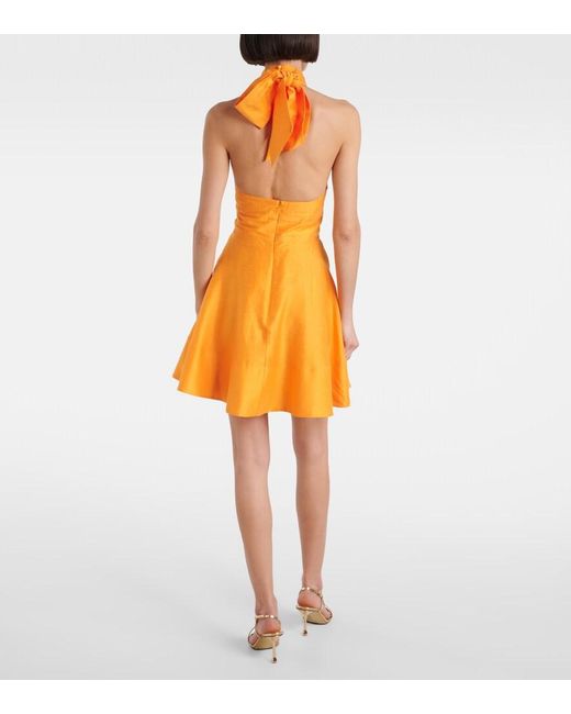 Rebecca Vallance Yellow Cera Cutout Halterneck Minidress