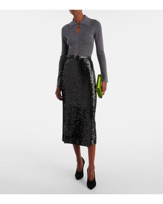 Emilia Wickstead Gray Ambrose Wool Sweater