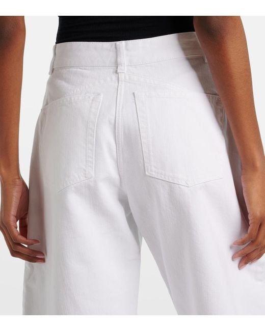 Alaïa White Barrel-Leg Jeans