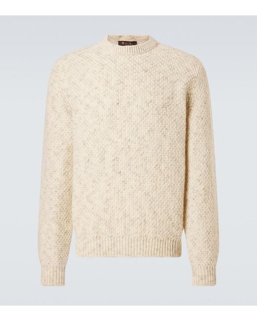 Loro Piana Natural Ash Wool, Cashmere, Linen, And Silk Sweater for men