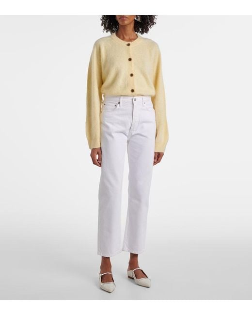 Agolde White '90S Pinch Waist High-Rise Straight Jeans