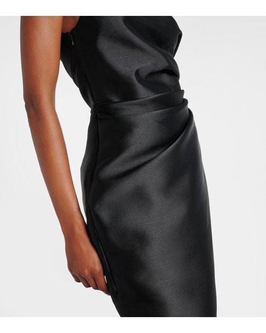 Solace London Black Ellison One-Shoulder Cocktail Dress