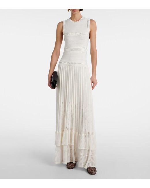 Ulla Johnson White Mireille Knitted Maxi Dress