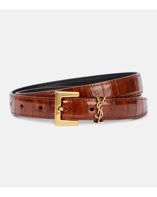 Saint Laurent Brown Guertel Cassandre Aus Leder