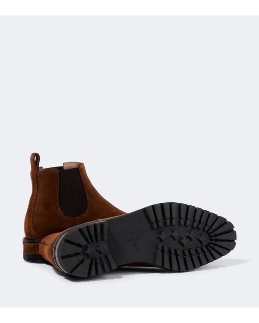 Manolo Blahnik Brown Brompton Suede Chelsea Boots for men