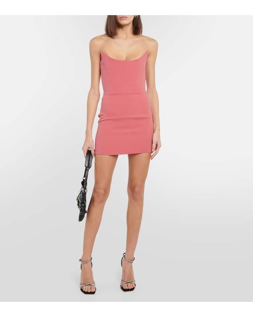 Vestido corto de crepe sin tirantes Alex Perry de color Pink