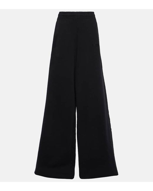 Pantalones anchos en mezcla de algodon Vetements de color Black