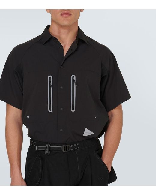 And Wander Black Technical Shirt for men