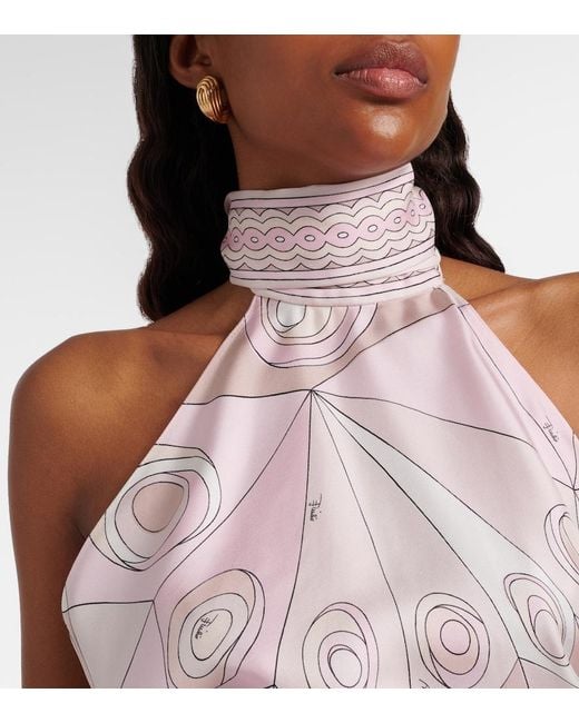 Emilio Pucci Pink Occhi Silk Twill Top