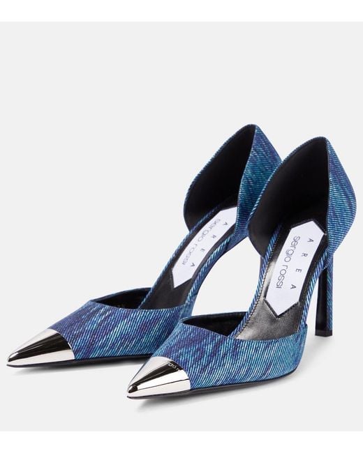 Area Blue X Sergio Rossi Denim Pumps