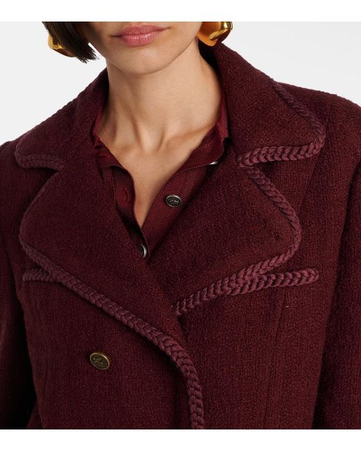 Etro Purple Double-Breasted Wool And Mohair Jacket