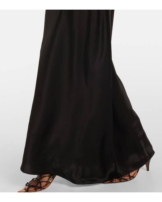 Sir Black Gathered Silk Slip Dress