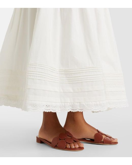 Faithfull The Brand White Valentina Shirred Cotton Maxi Dress